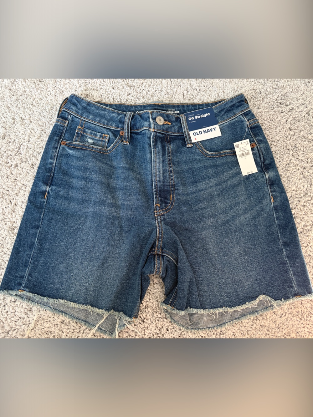Old Navy Women's Medium Blue Denim Frayed Hem Shorts